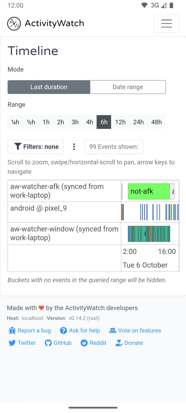 ActivityWatch for Android v0.14.2: Timeline